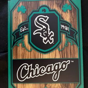 Irish Shamrock Chicago White Sox Baseball Wood Sign